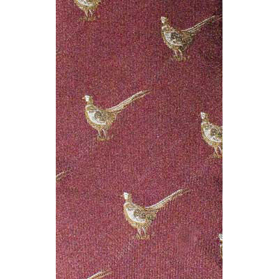 Bisley No.16 Burgundy Pheasant Silk Tie