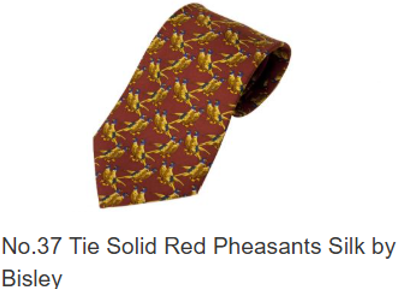 BISLEY BIT37 TIES J24a/12 PHEASANT RED SILK