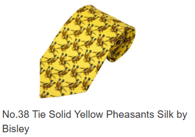 BISLEY BIT38 TIES SOLID YELLOW PHEASANT