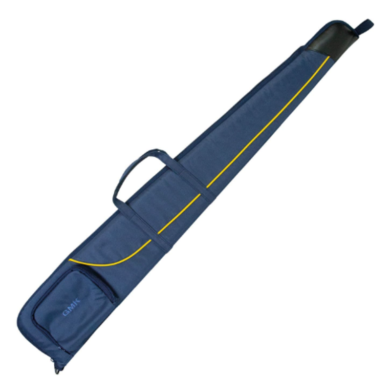 GMK Blue With Yellow Pin Shotgun Slip 132cm  An all round great value case for keeping your shotgun safe when in transport Padded with Zipped closure Reinforced end Adjustable shoulder strap Length 52 Pocket on front