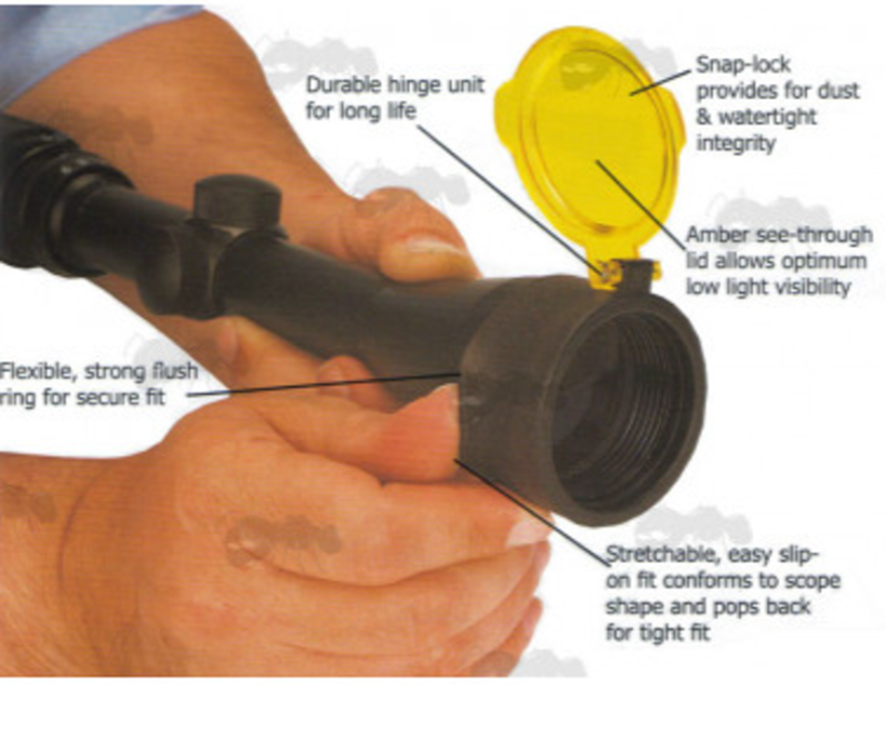 QUAKE BUSHWACKER SIZE AMBER SCOPE COVER Size 8 fits 62.2  67.3mm-1