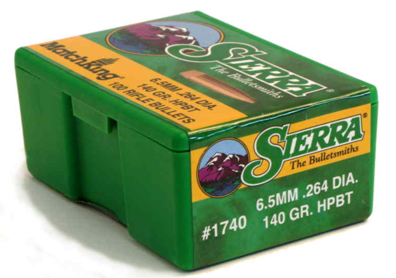 SIERRA MATCHKING  6.5mm .264 CAL  140gr HP VARMINTER 1740