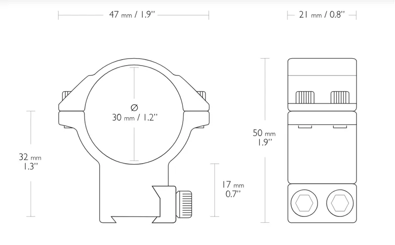 Hawke Match Mounts - 2 Piece High Double Screw-1