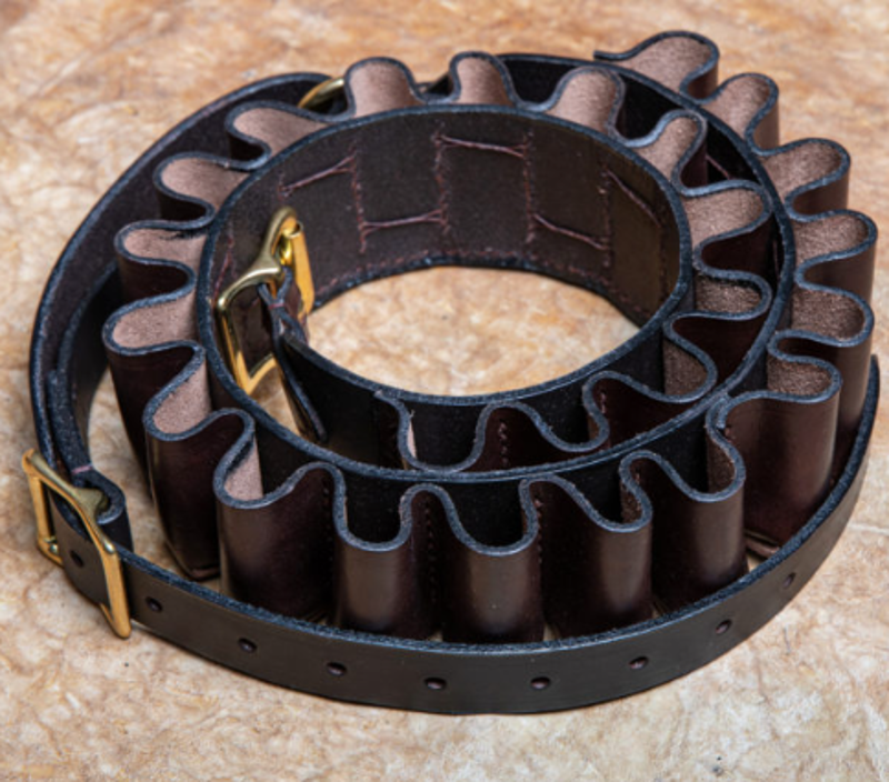 Deluxe Leather Cartridge Belt Open Loop 12G - Watson Bros Gunmakers