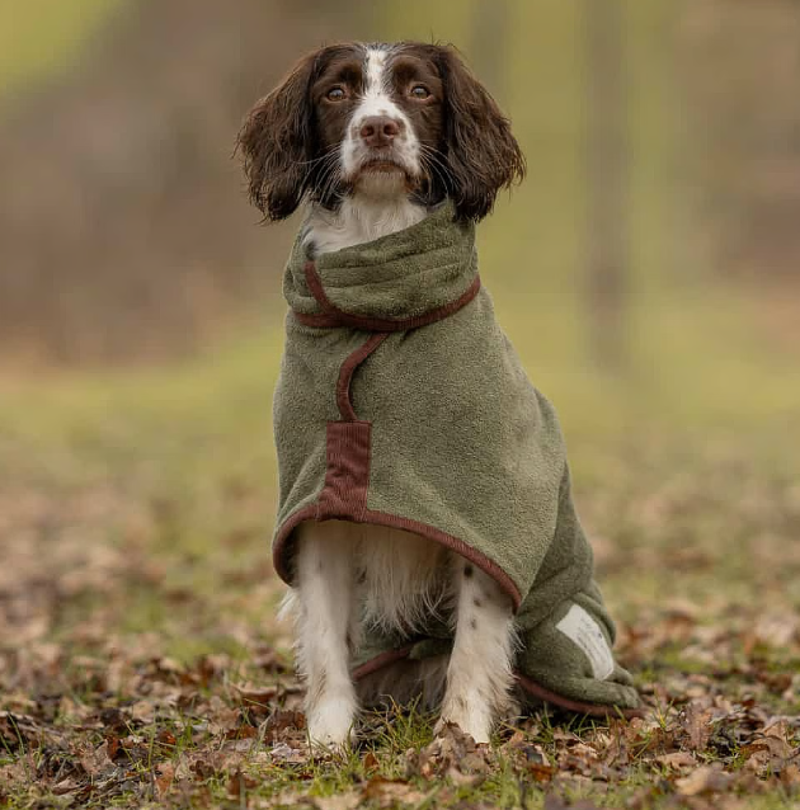 RUFF AND TUMBLE Country Dog Drying Coat MOSS S Top Line 35cm-41cm